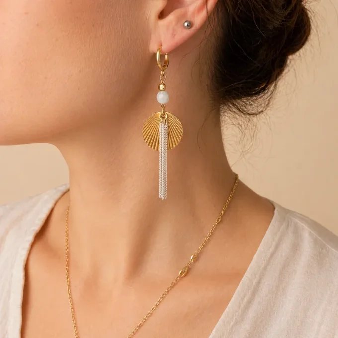 Boucles d'oreilles GAIA & Howlite