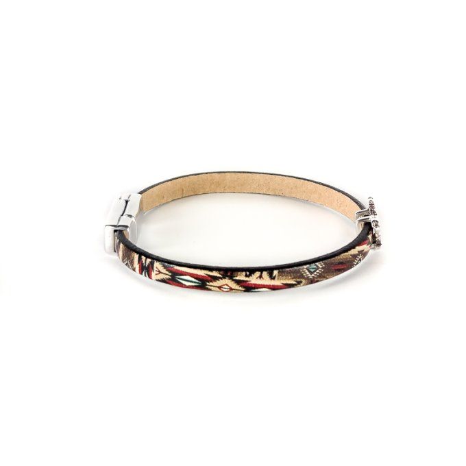 Bracelet CréaCuir Kids marron tribal