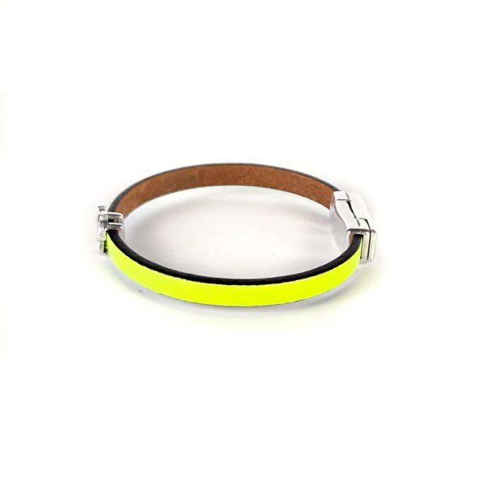 Bracelet CréaCuir Kids jaune fluo