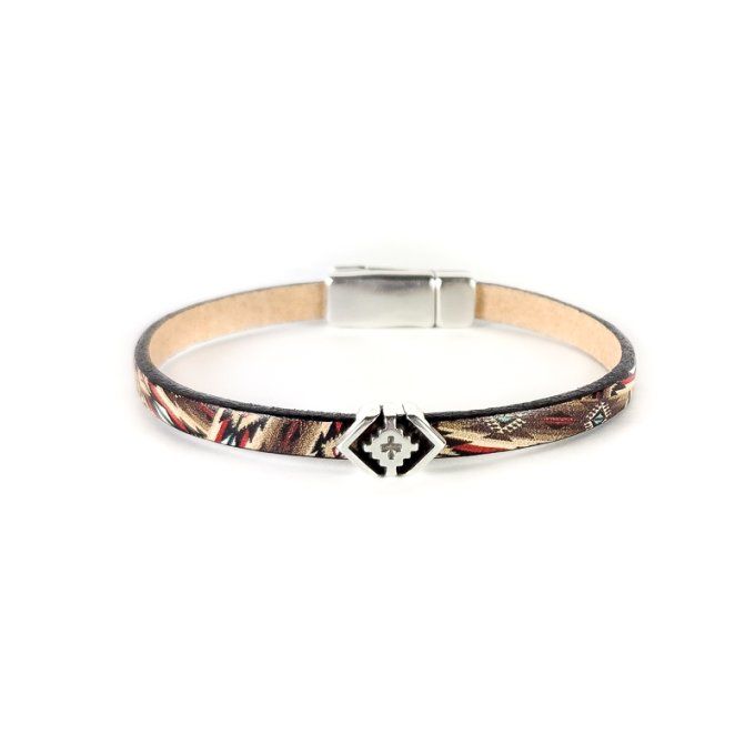 Bracelet CréaCuir Kids marron tribal