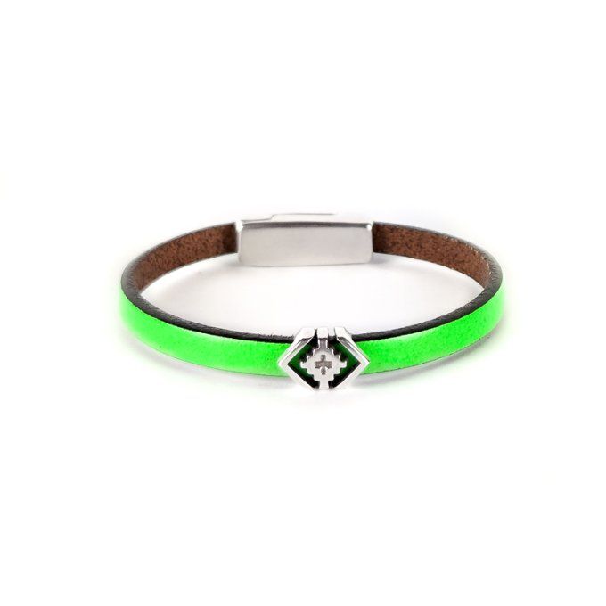 Bracelet CréaCuir Kids vert fluo